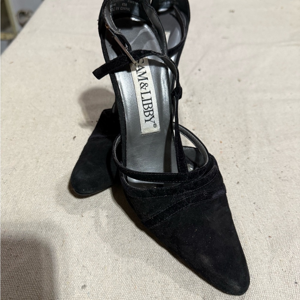 Sam & Libby Black Suede Heels